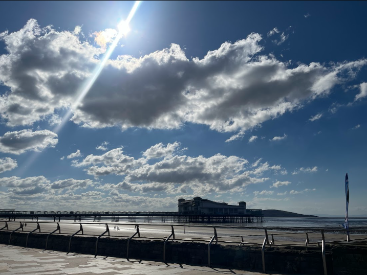 Sign of the Times — coastal pier under dramatic clouds at Weston-Super-Mare