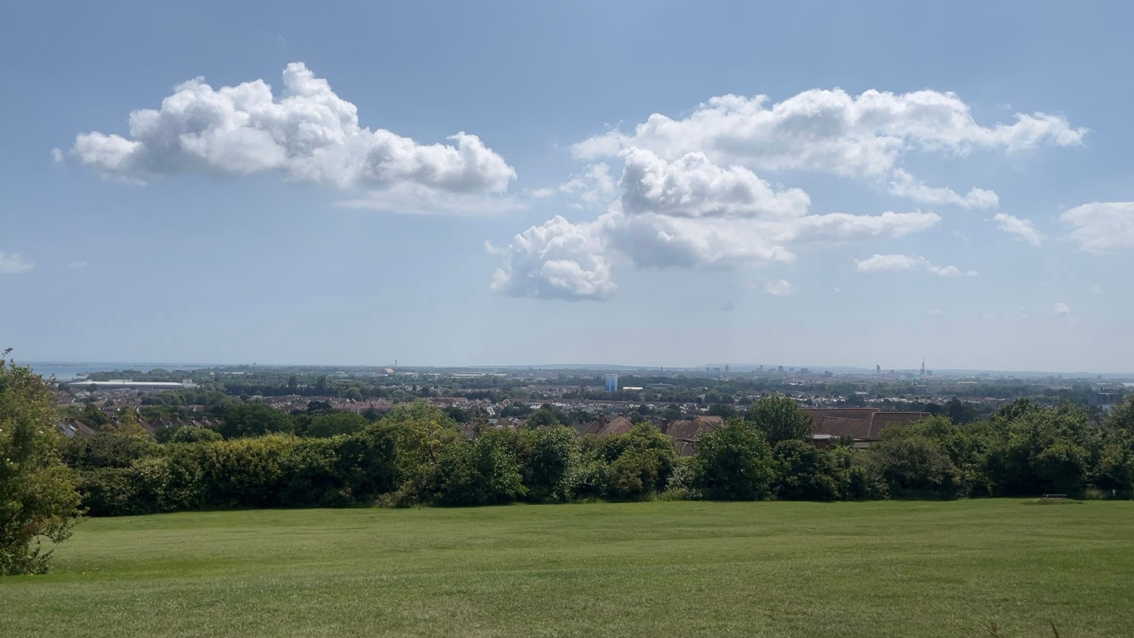 City views from Portsdown Hill looking over Portsmouth