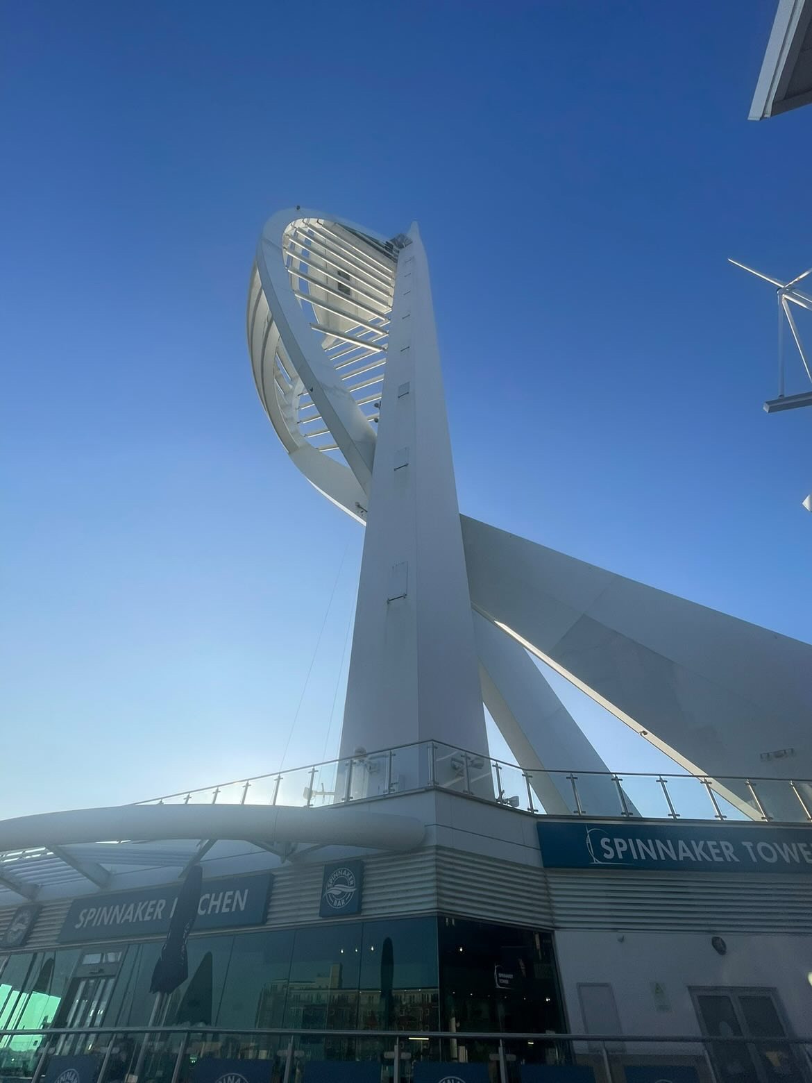 Spinnaker Tower at Gunwharf Quays Portsmouth against a clear sky